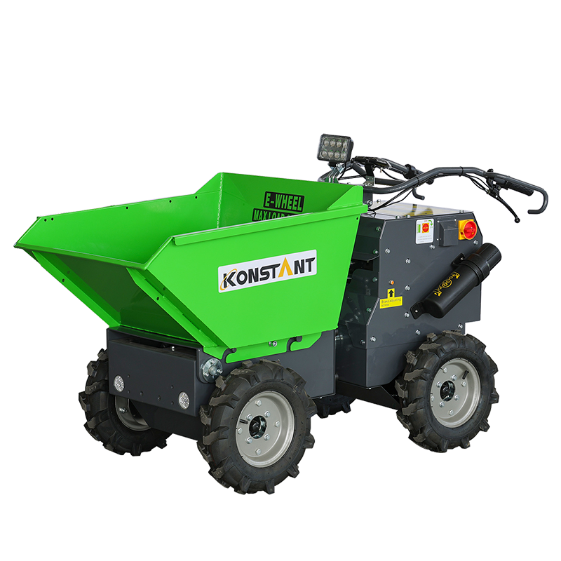 Hydrostatisch systeem en stuurverbinding volledig elektrisch aangedreven wielbarrow mini dumper